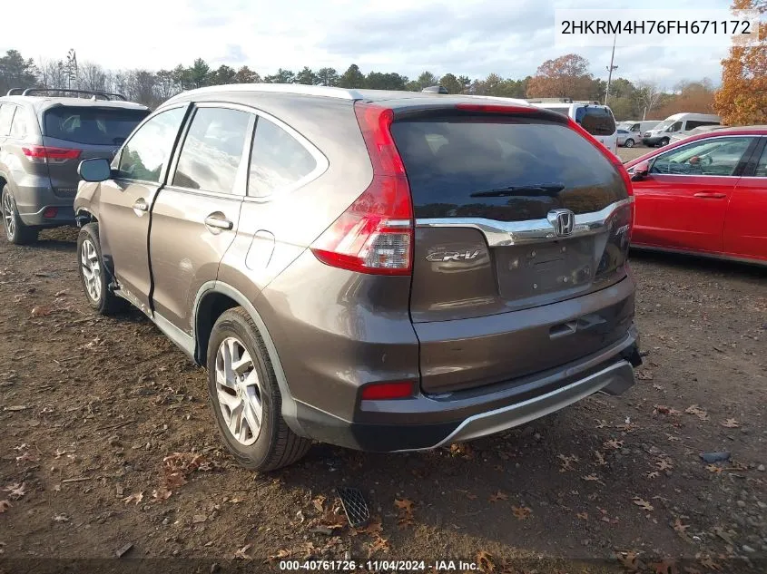 2015 Honda Cr-V Ex-L VIN: 2HKRM4H76FH671172 Lot: 40761726