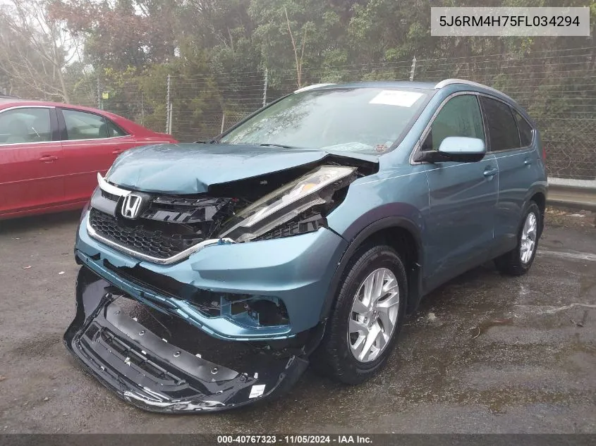 2015 Honda Cr-V Ex-L VIN: 5J6RM4H75FL034294 Lot: 40767323