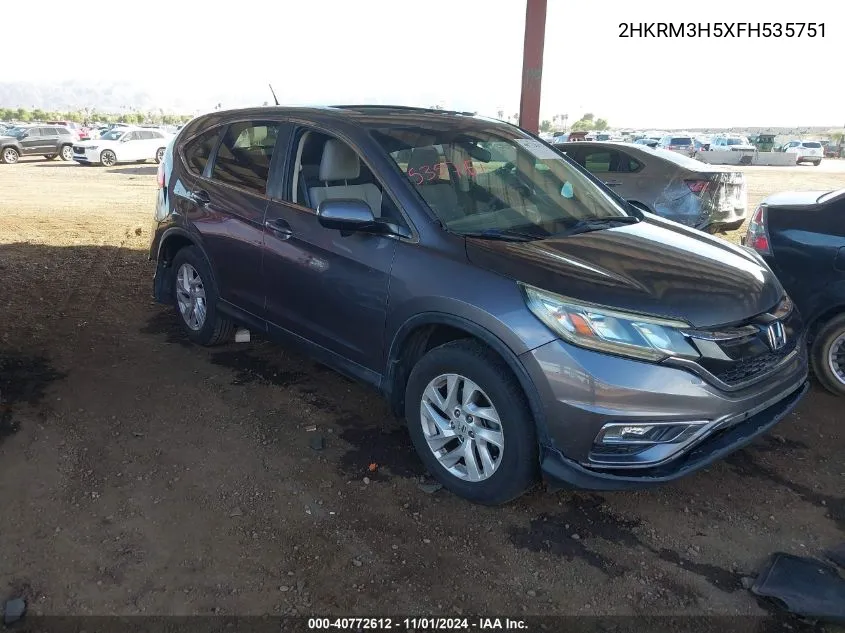 2015 Honda Cr-V Ex VIN: 2HKRM3H5XFH535751 Lot: 40772612