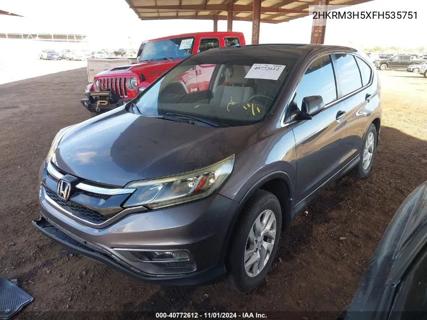 2015 Honda Cr-V Ex VIN: 2HKRM3H5XFH535751 Lot: 40772612