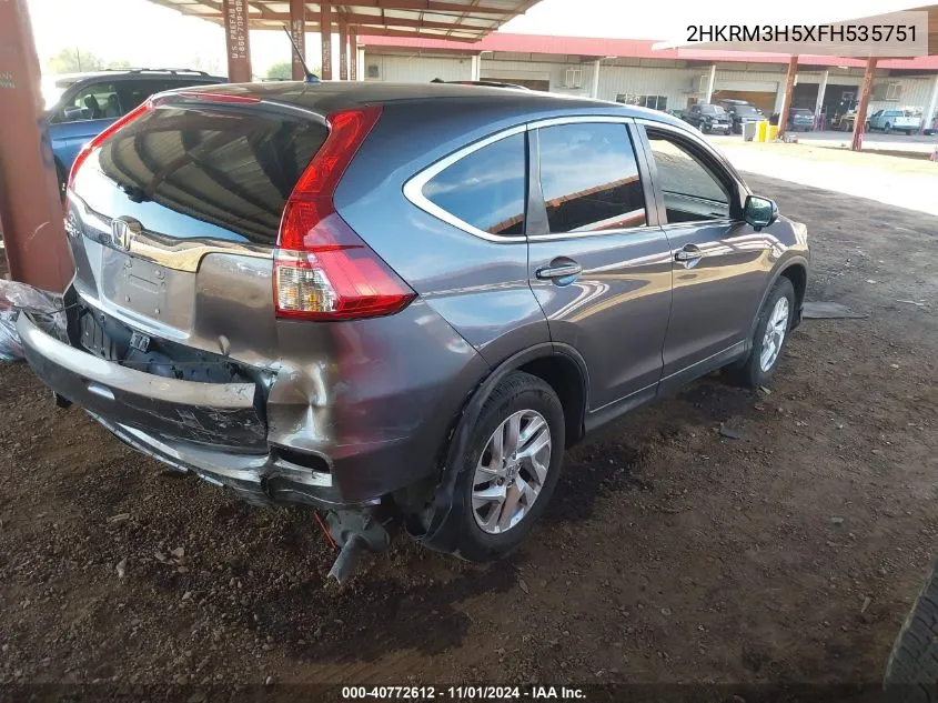 2015 Honda Cr-V Ex VIN: 2HKRM3H5XFH535751 Lot: 40772612