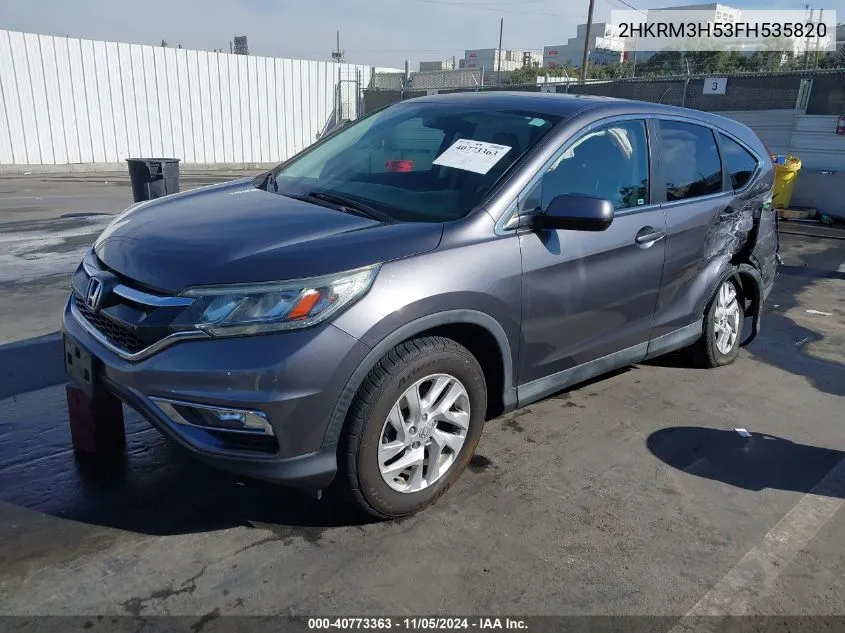 2015 Honda Cr-V Ex VIN: 2HKRM3H53FH535820 Lot: 40773363