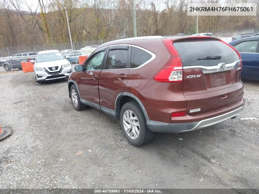 2015 Honda Cr-V Ex-L VIN: 2HKRM4H76FH675061 Lot: 40789661