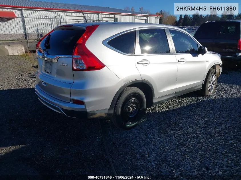 2015 Honda Cr-V Ex VIN: 2HKRM4H51FH611380 Lot: 40791646