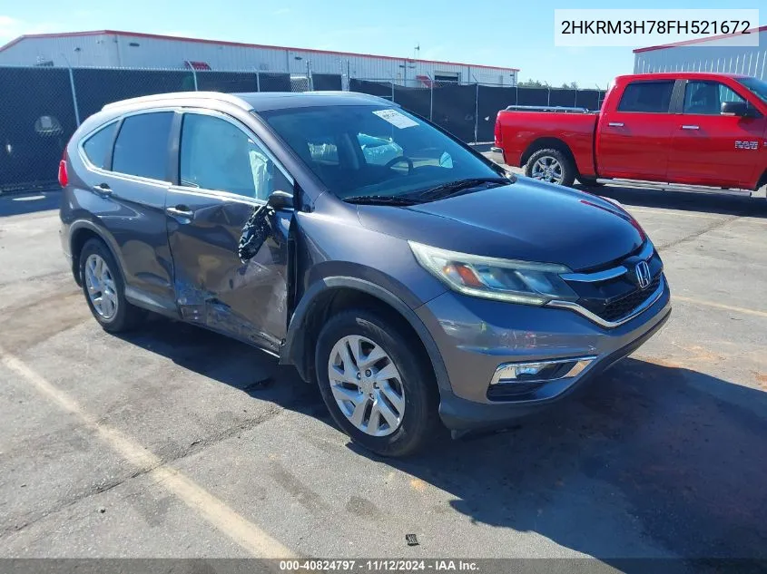 2015 Honda Cr-V Ex-L VIN: 2HKRM3H78FH521672 Lot: 40824797