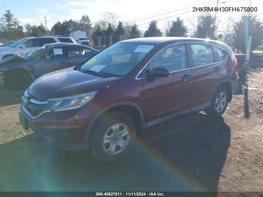 2015 Honda Cr-V Lx VIN: 2HKRM4H30FH675800 Lot: 40827811