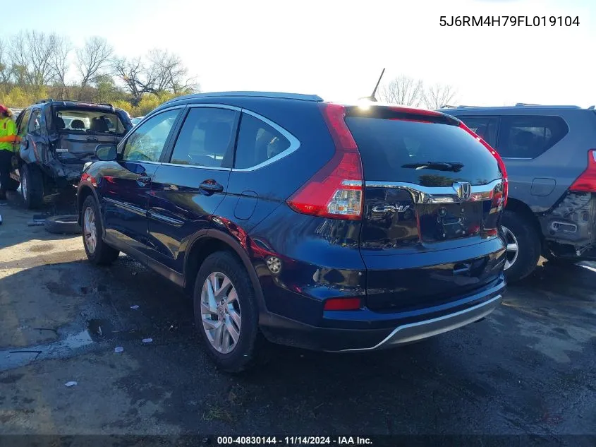 2015 Honda Cr-V Ex-L VIN: 5J6RM4H79FL019104 Lot: 40830144