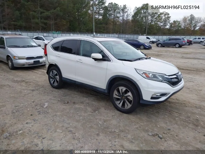 2015 Honda Cr-V Touring VIN: 5J6RM3H96FL025194 Lot: 40858919