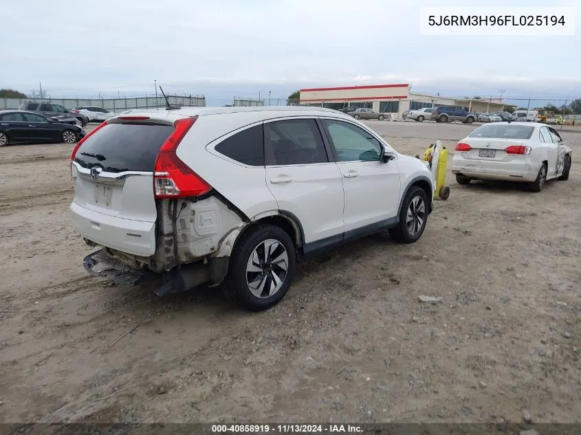 2015 Honda Cr-V Touring VIN: 5J6RM3H96FL025194 Lot: 40858919