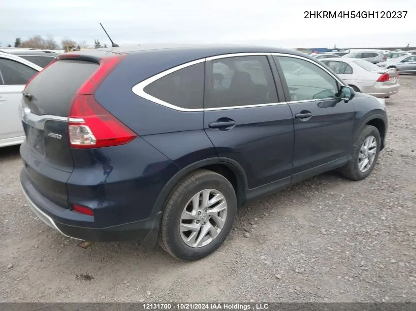 2016 Honda Cr-V VIN: 2HKRM4H54GH120237 Lot: 12131700