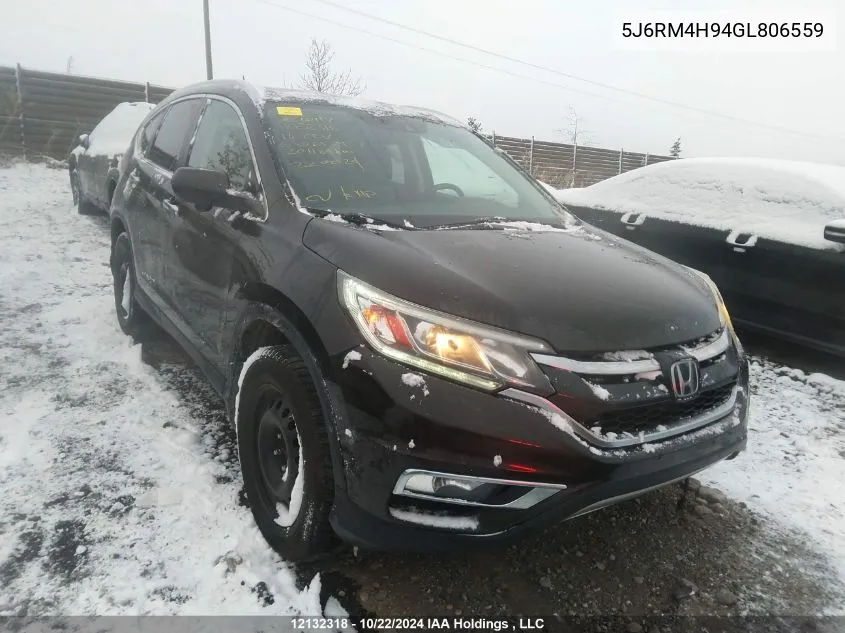 2016 Honda Cr-V Touring VIN: 5J6RM4H94GL806559 Lot: 12132318