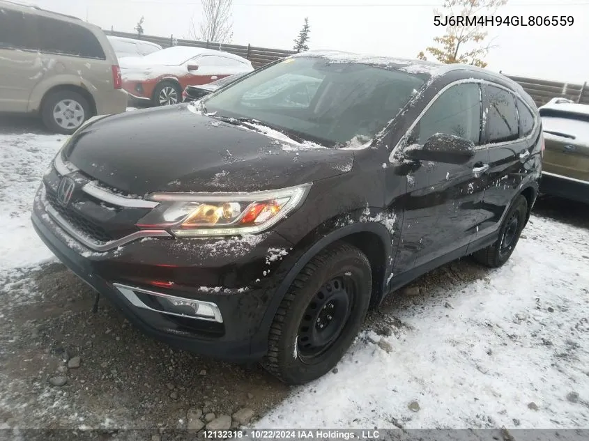 2016 Honda Cr-V Touring VIN: 5J6RM4H94GL806559 Lot: 12132318