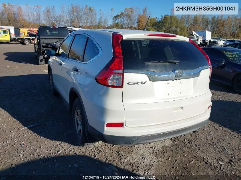 2016 Honda Cr-V VIN: 2HKRM3H35GH001041 Lot: 12134715