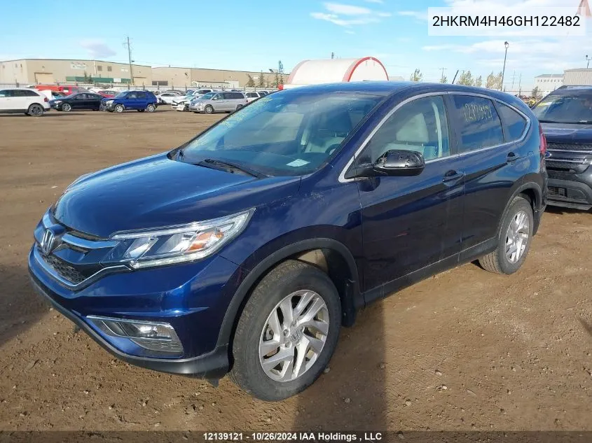 2016 Honda Cr-V VIN: 2HKRM4H46GH122482 Lot: 12139121