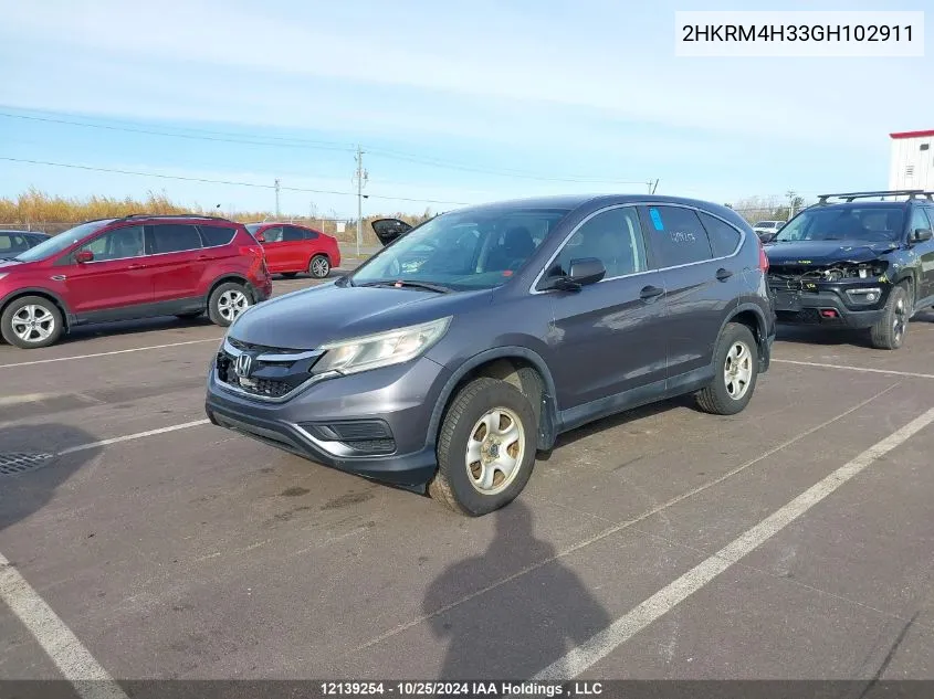 2016 Honda Cr-V VIN: 2HKRM4H33GH102911 Lot: 12139254