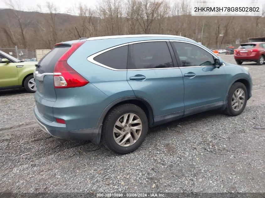 2016 Honda Cr-V Ex-L VIN: 2HKRM3H78G8502802 Lot: 38913898