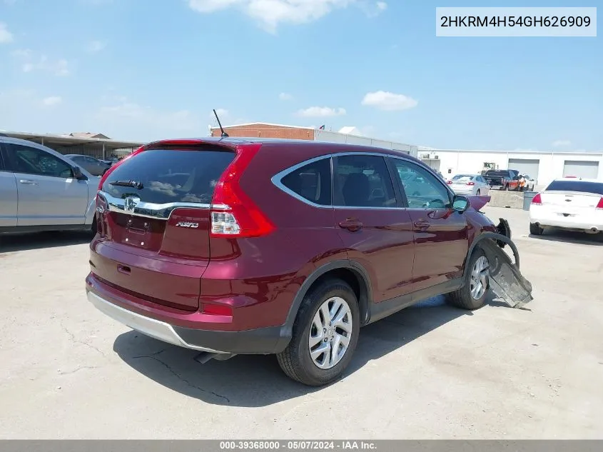 2016 Honda Cr-V Ex VIN: 2HKRM4H54GH626909 Lot: 39368000