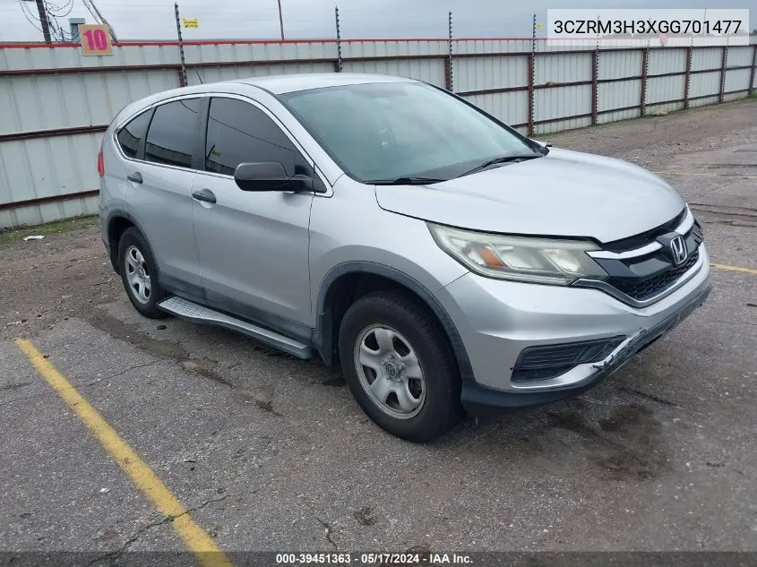 2016 Honda Cr-V Lx VIN: 3CZRM3H3XGG701477 Lot: 39451363