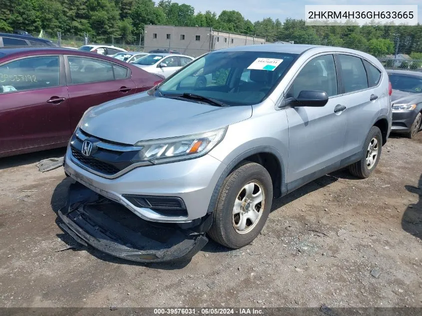 2016 Honda Cr-V Lx VIN: 2HKRM4H36GH633665 Lot: 39576031