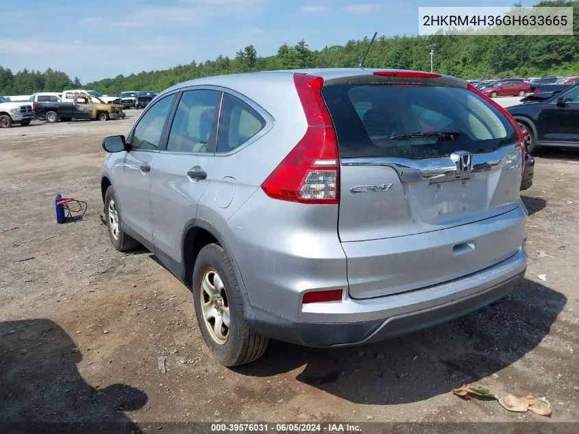 2016 Honda Cr-V Lx VIN: 2HKRM4H36GH633665 Lot: 39576031