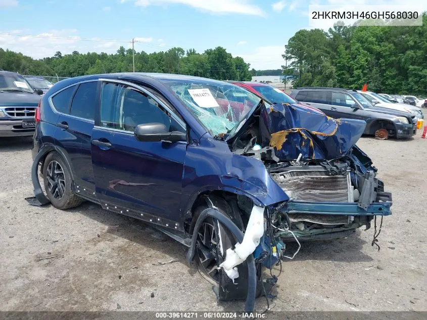 2016 Honda Cr-V Se VIN: 2HKRM3H46GH568030 Lot: 39614271