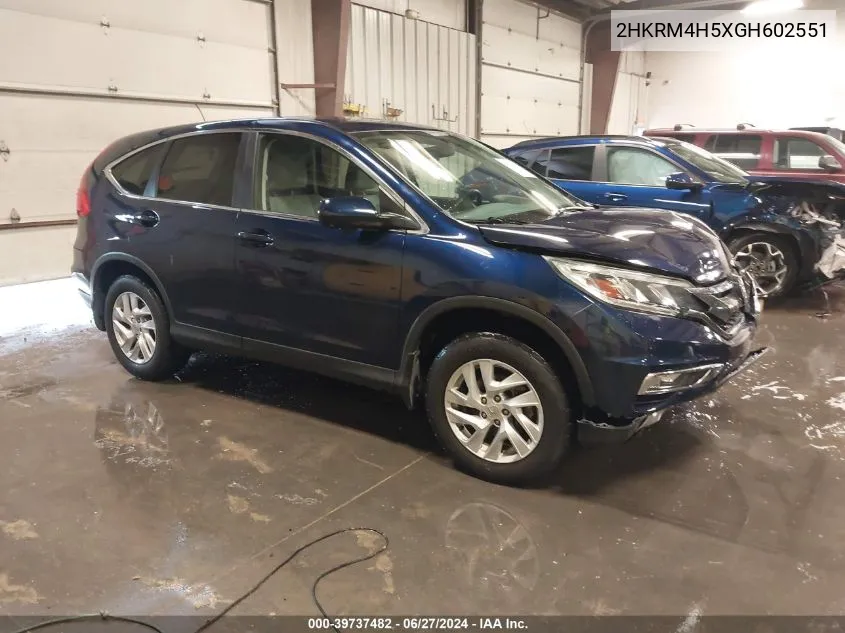 2016 Honda Cr-V Ex VIN: 2HKRM4H5XGH602551 Lot: 39737482