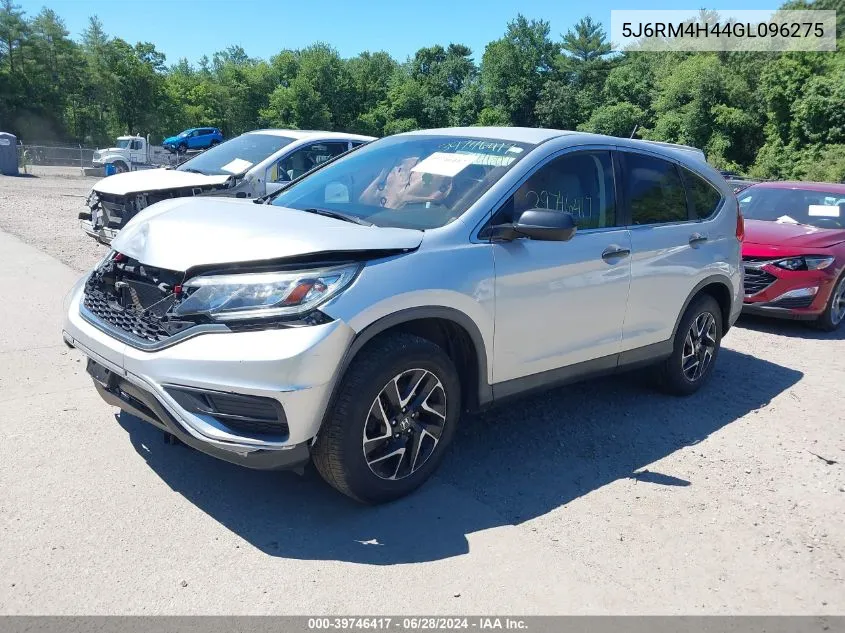 2016 Honda Cr-V Se VIN: 5J6RM4H44GL096275 Lot: 39746417