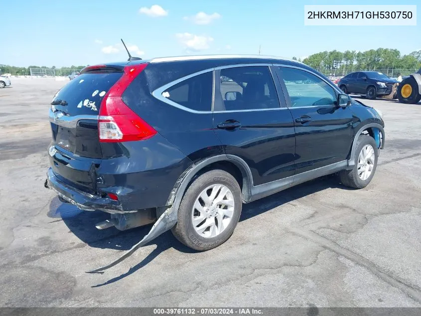 2016 Honda Cr-V Ex-L VIN: 2HKRM3H71GH530750 Lot: 39761132