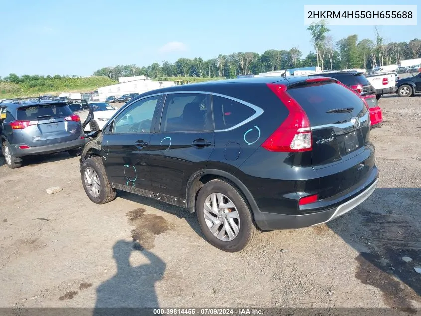 2016 Honda Cr-V Ex VIN: 2HKRM4H55GH655688 Lot: 39814455