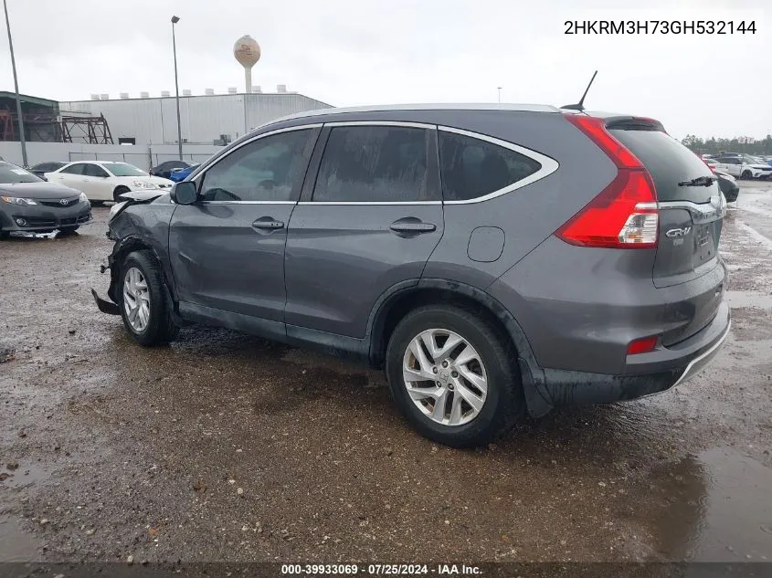 2016 Honda Cr-V Ex-L VIN: 2HKRM3H73GH532144 Lot: 39933069