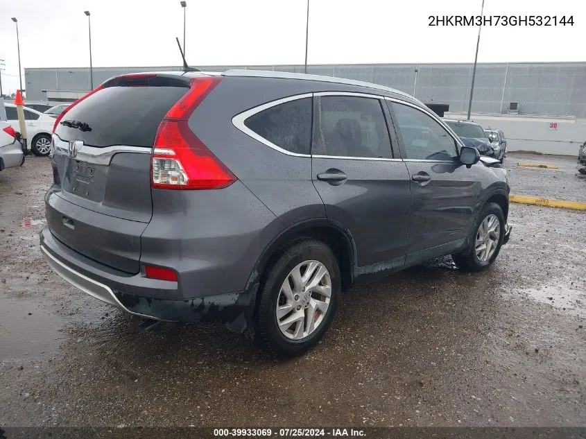 2016 Honda Cr-V Ex-L VIN: 2HKRM3H73GH532144 Lot: 39933069