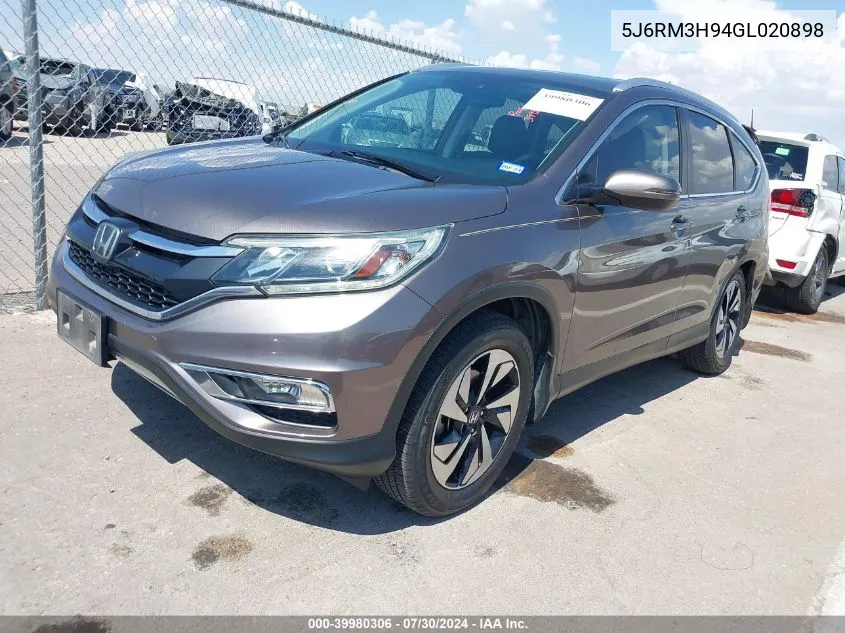 2016 Honda Cr-V Touring VIN: 5J6RM3H94GL020898 Lot: 39980306