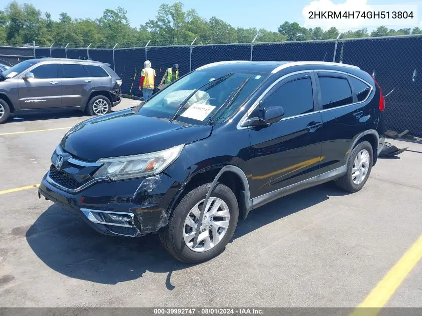 2016 Honda Cr-V Ex-L VIN: 2HKRM4H74GH513804 Lot: 39992747