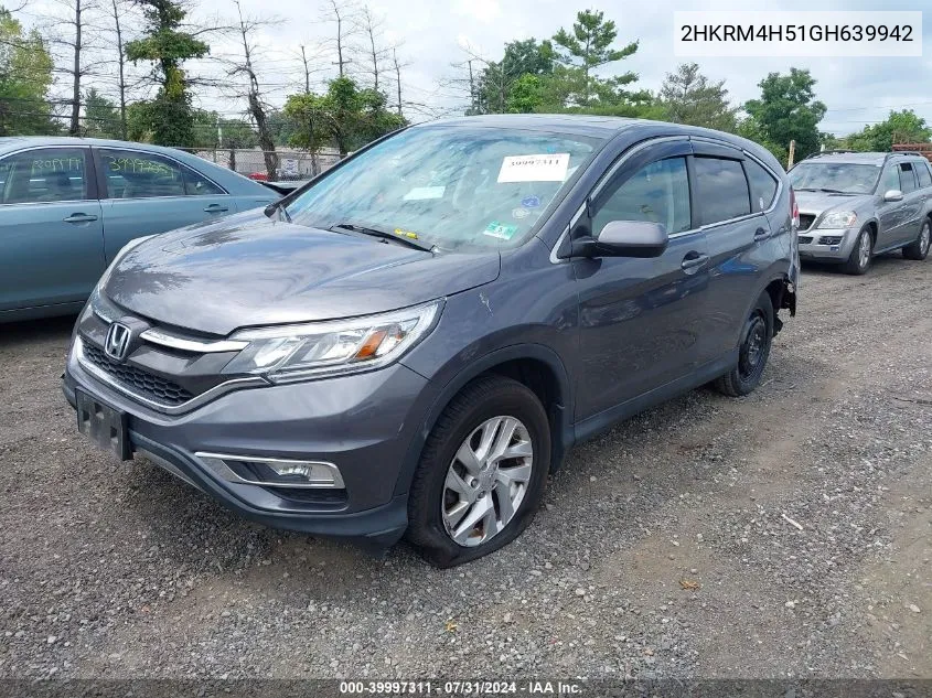 2016 Honda Cr-V Ex VIN: 2HKRM4H51GH639942 Lot: 39997311