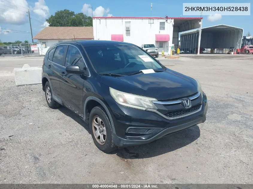 2016 Honda Cr-V Lx VIN: 2HKRM3H34GH528438 Lot: 40004048