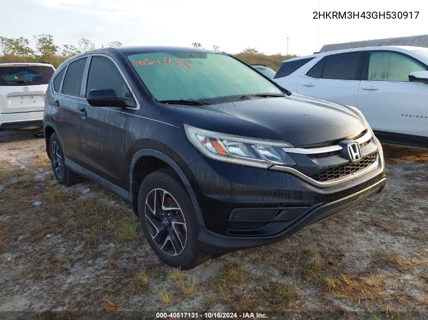 2016 Honda Cr-V Se VIN: 2HKRM3H43GH530917 Lot: 40517131