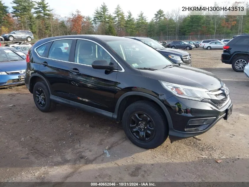 2016 Honda Cr-V Lx VIN: 2HKRM4H30GH643513 Lot: 40652046