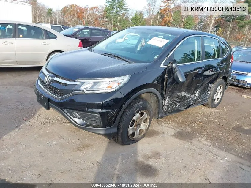 2016 Honda Cr-V Lx VIN: 2HKRM4H30GH643513 Lot: 40652046