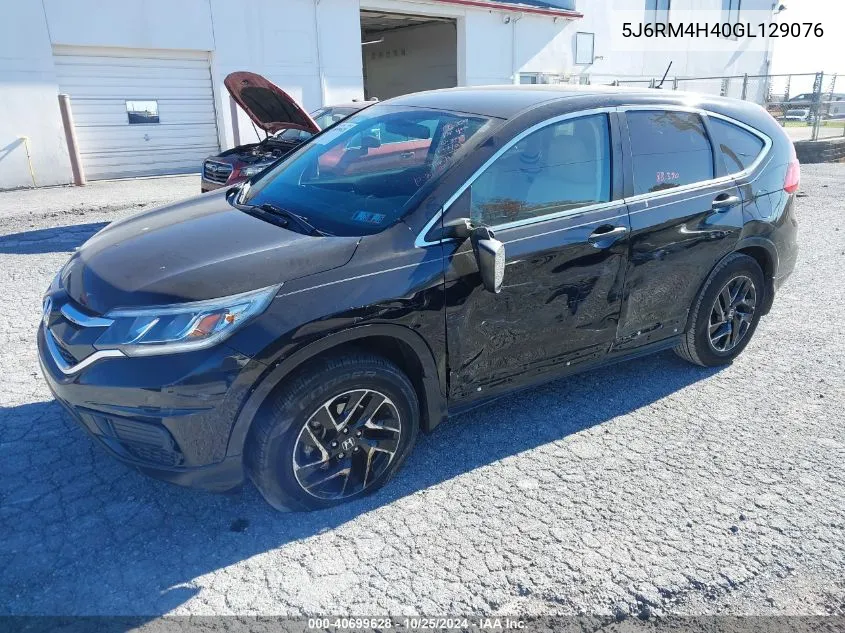 5J6RM4H40GL129076 2016 Honda Cr-V Se