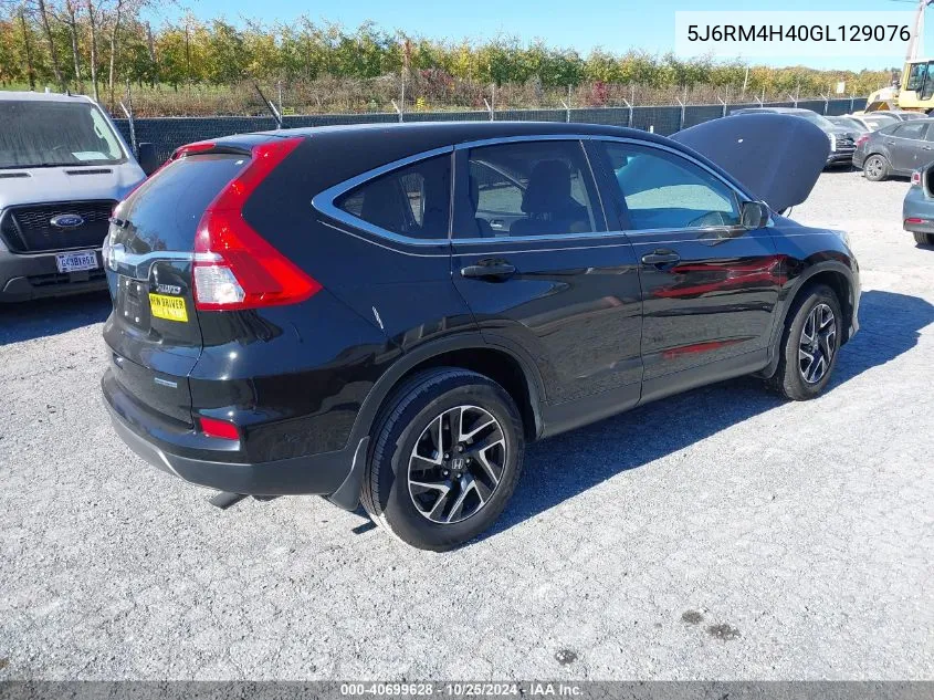 5J6RM4H40GL129076 2016 Honda Cr-V Se