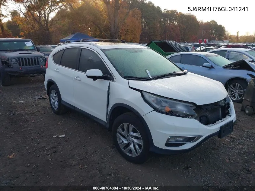 2016 Honda Cr-V Ex-L VIN: 5J6RM4H76GL041241 Lot: 40704394