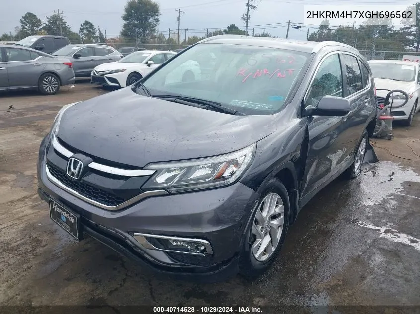 2016 Honda Cr-V Ex-L VIN: 2HKRM4H7XGH696562 Lot: 40714528