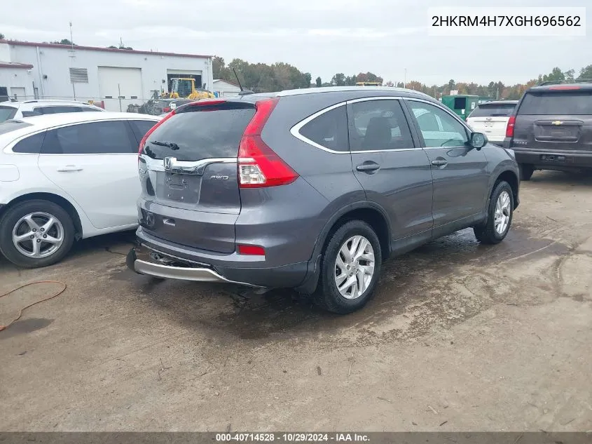 2016 Honda Cr-V Ex-L VIN: 2HKRM4H7XGH696562 Lot: 40714528