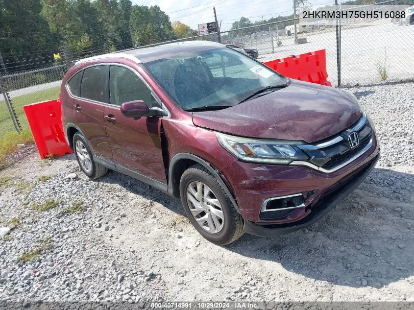 2016 Honda Cr-V Ex-L VIN: 2HKRM3H75GH516088 Lot: 40714991