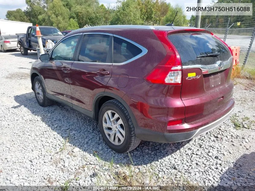 2016 Honda Cr-V Ex-L VIN: 2HKRM3H75GH516088 Lot: 40714991