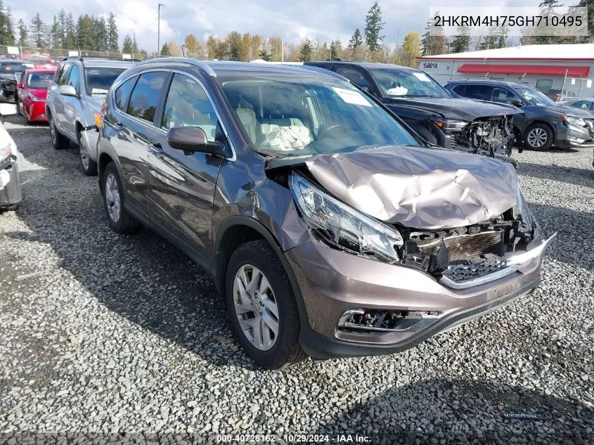 2016 Honda Cr-V Ex-L VIN: 2HKRM4H75GH710495 Lot: 40728162