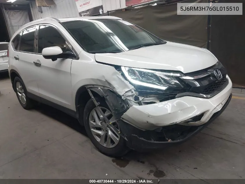 2016 Honda Cr-V Ex-L VIN: 5J6RM3H76GL015510 Lot: 40730444