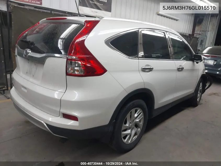 2016 Honda Cr-V Ex-L VIN: 5J6RM3H76GL015510 Lot: 40730444