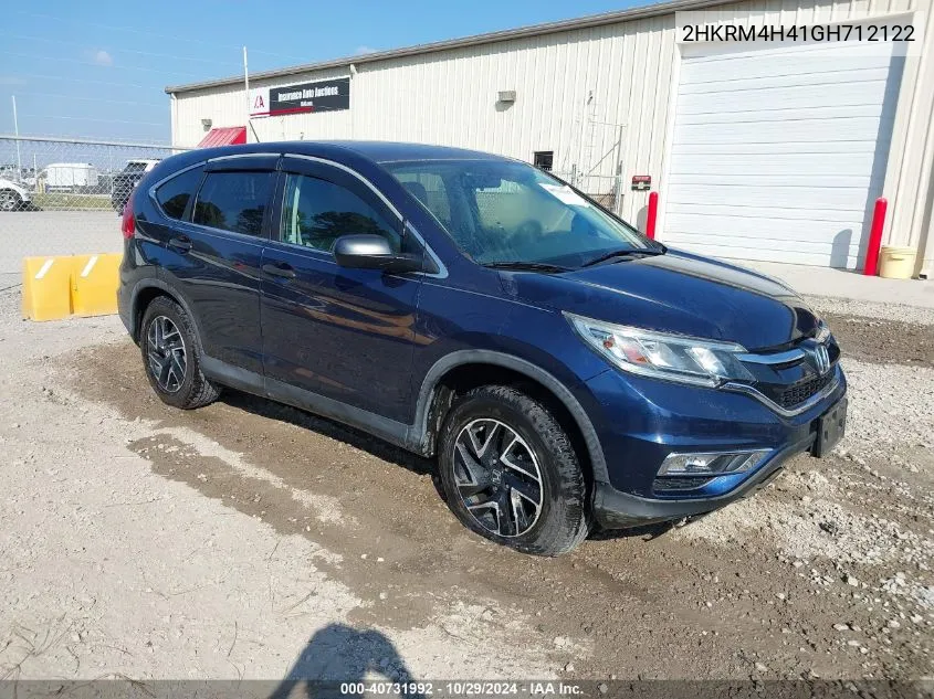 2016 Honda Cr-V Se VIN: 2HKRM4H41GH712122 Lot: 40731992