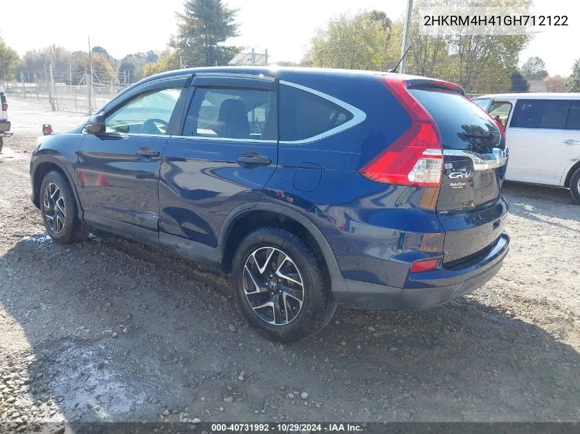 2016 Honda Cr-V Se VIN: 2HKRM4H41GH712122 Lot: 40731992